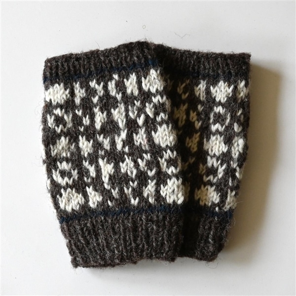 sisam ミチカケ リストウォーマー ダークブラウン