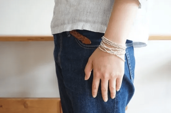 fog linen work　ビーズネックレス シルバー S