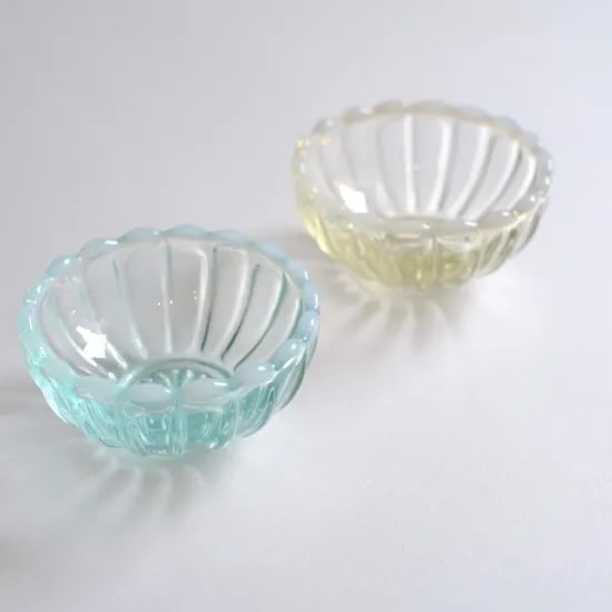 廣田硝子　雪の花　のぞき(豆鉢)　古代色