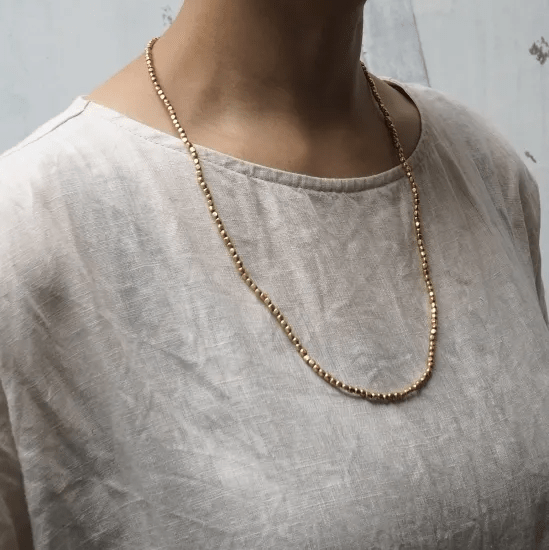 fog linen work　ビーズネックレス シルバー L