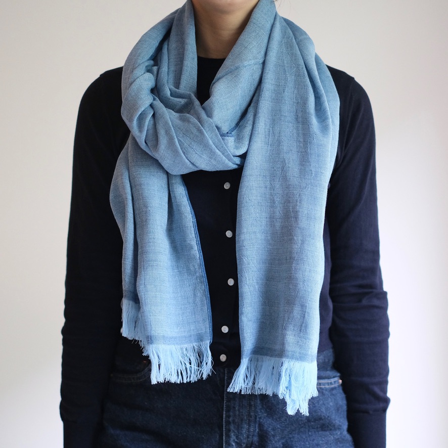 コットン＆ウールストール　羽織（HAOLU） 青磁