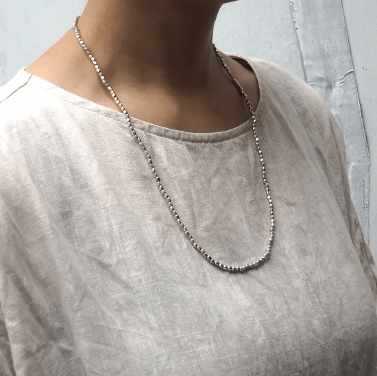fog linen work　ビーズネックレス シルバー S