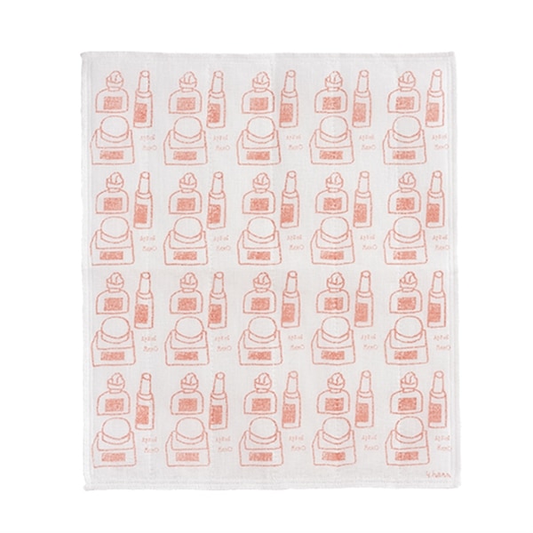 花森安治の蚊帳布ふきん 小びん（ピンク）