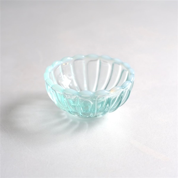 廣田硝子　雪の花　のぞき(豆鉢)　ブルー