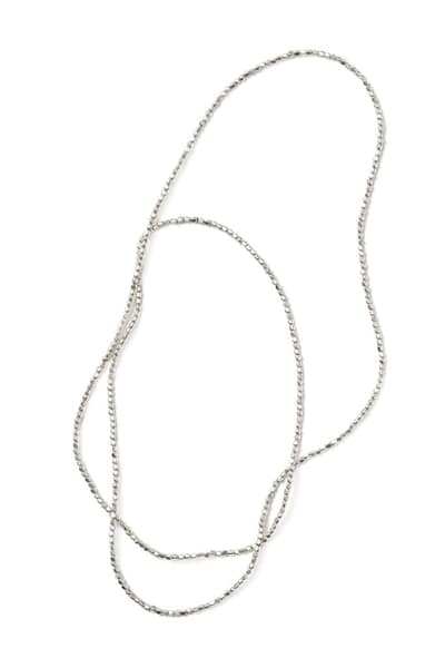 fog linen work　ビーズネックレス シルバー L