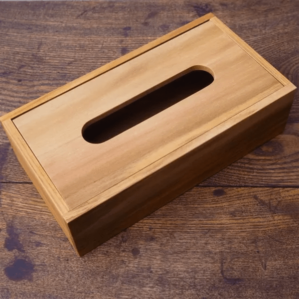 チーク材のティッシュケース