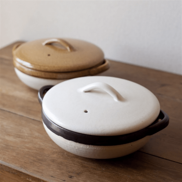 カセロラ 8号鍋 白/茶