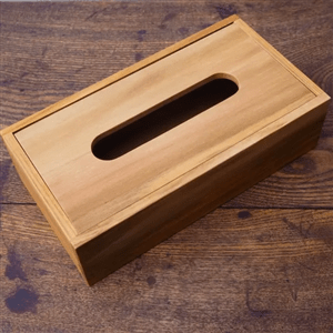 チーク材のティッシュケース