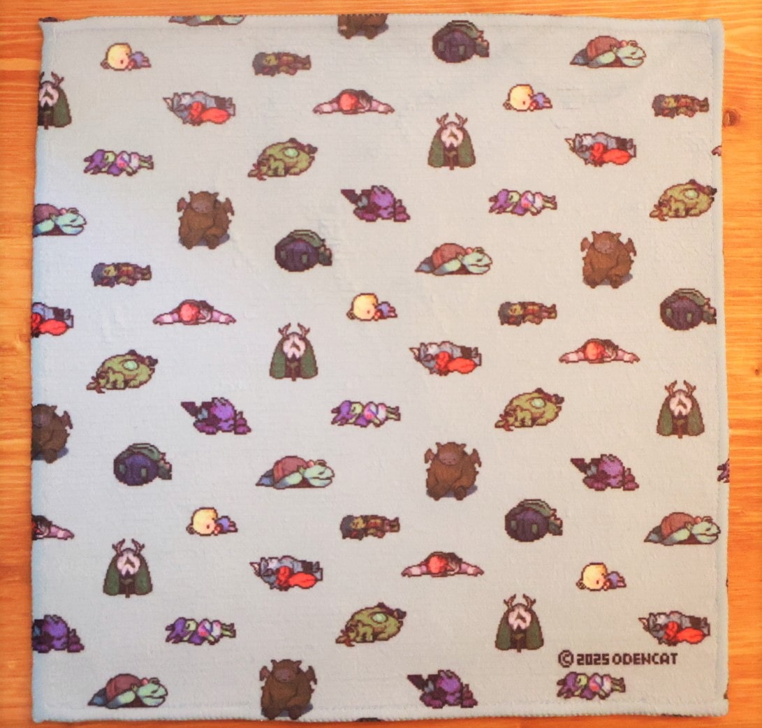 【メグとばけもの】みんなねてる タオルハンカチ