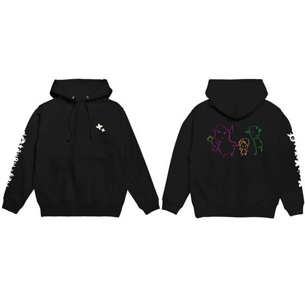 【メグとばけもの】メグのらくがき パーカー Black M