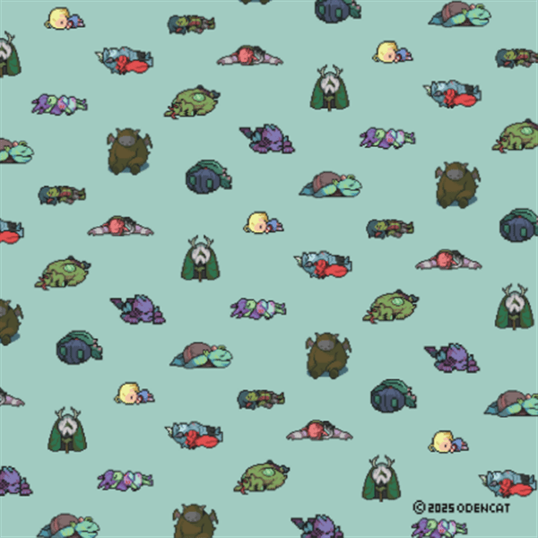 【メグとばけもの】みんなねてる タオルハンカチ