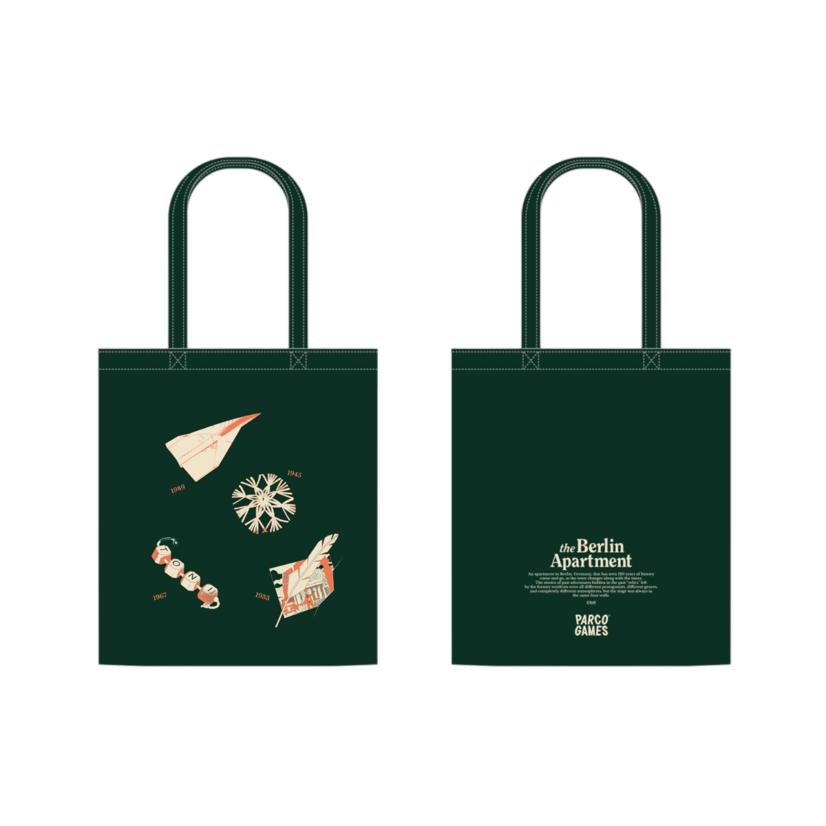 【PARCO GAME CENTER】The Berlin Apartment Tote Bag ﾎﾞﾄﾙｸﾞﾘｰﾝ