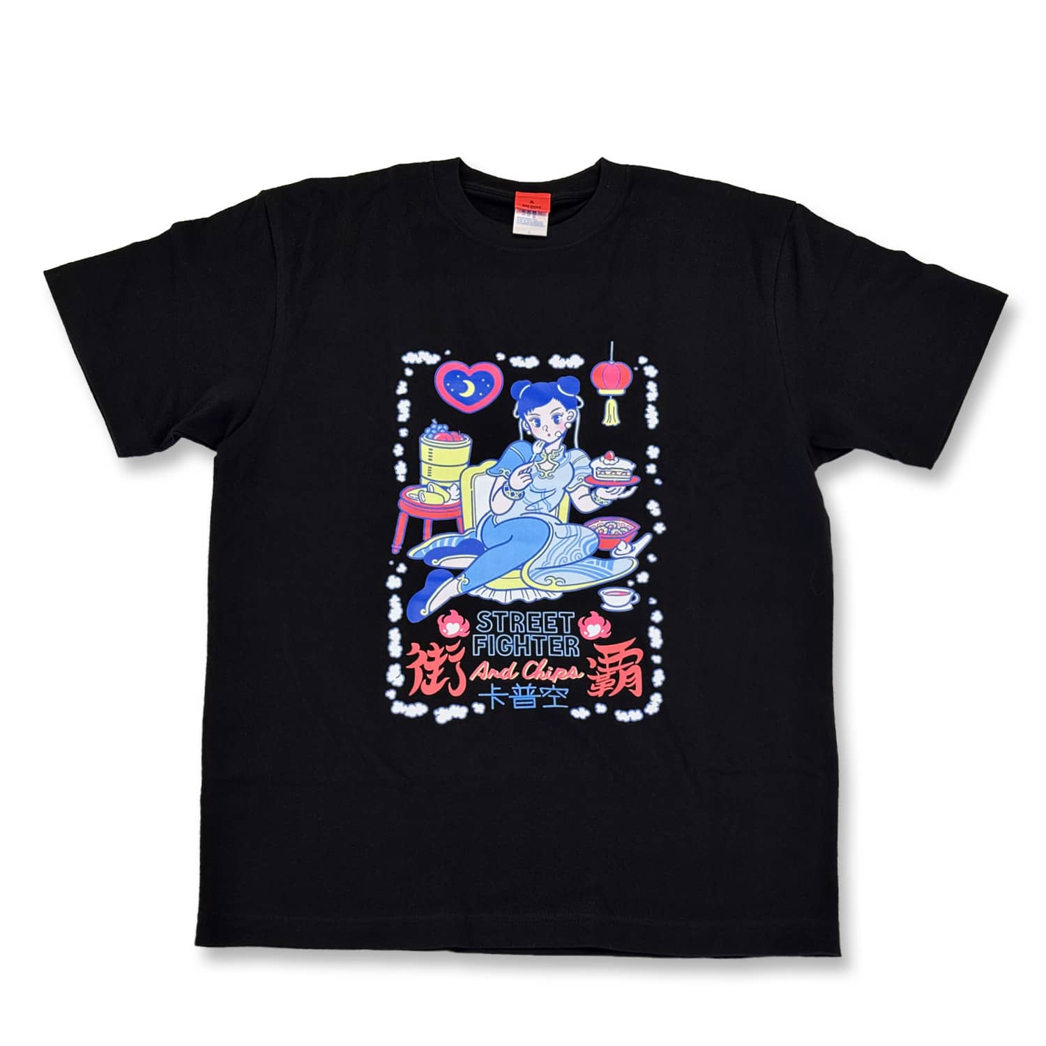 AND CHIPS STREET FIGHTER 6 by SANLEMO Tシャツ(春麗) Black L 2000016644173