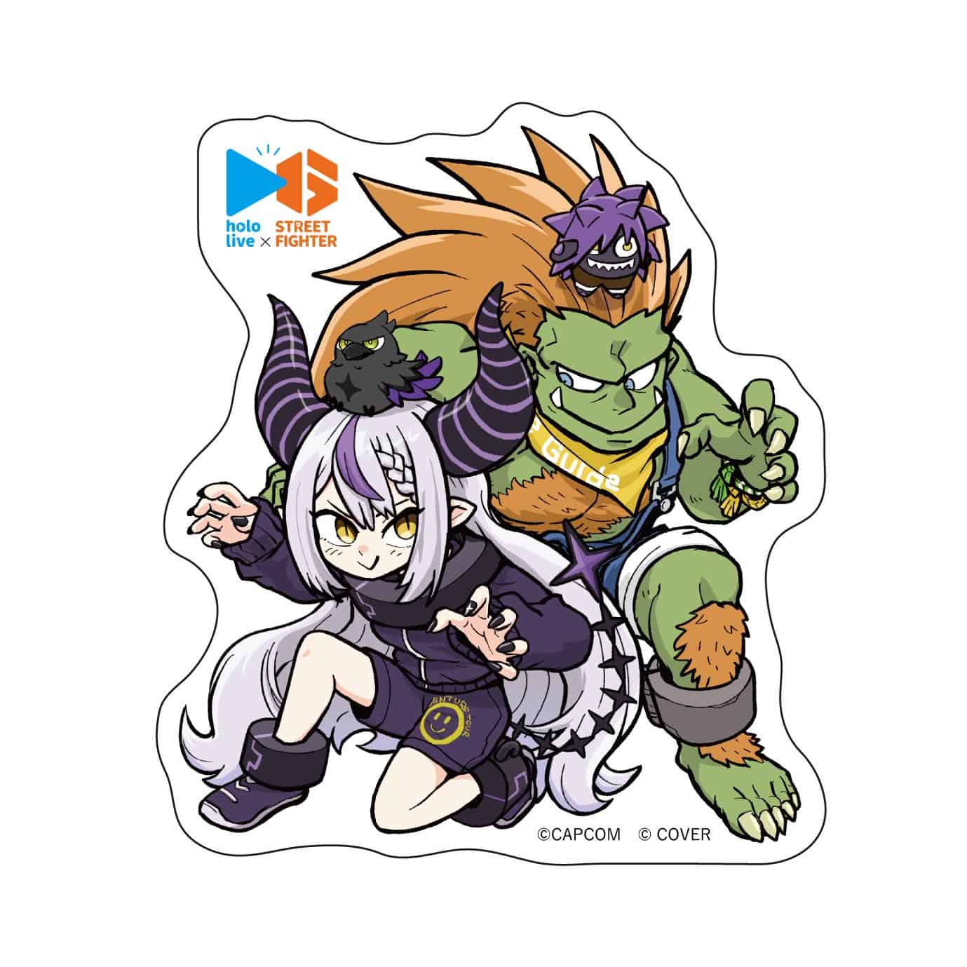 カプコンカフェ ストリートファイター6×ホロライブ第1弾 BIGステッカー(ラプラス・ダークネス×ブランカ) ｶﾌﾟｺﾝｶﾌｪ ｽﾄﾘｰﾄﾌｧｲﾀ6×ﾎﾛﾗｲﾌﾞ第1弾 BIGｽﾃｯｶｰ(ﾗﾌﾟﾗｽ･ﾀﾞｰｸﾈｽ×ﾌﾞﾗﾝｶ) 2000016662986