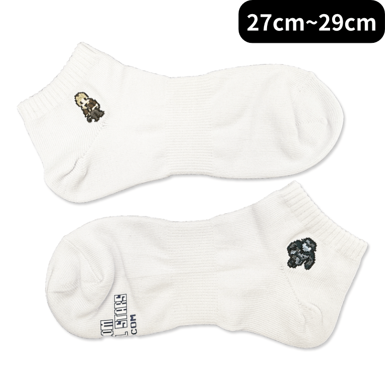 カプコンピクセルオールスターズ -ソックスコレクション- レオン&タイラント(27cm～29cm ) white -ｿｯｸｽｺﾚｸｼｮﾝ- ﾚｵﾝ&ﾀｲﾗﾝﾄ(27cm~29cm ) white2000016500677