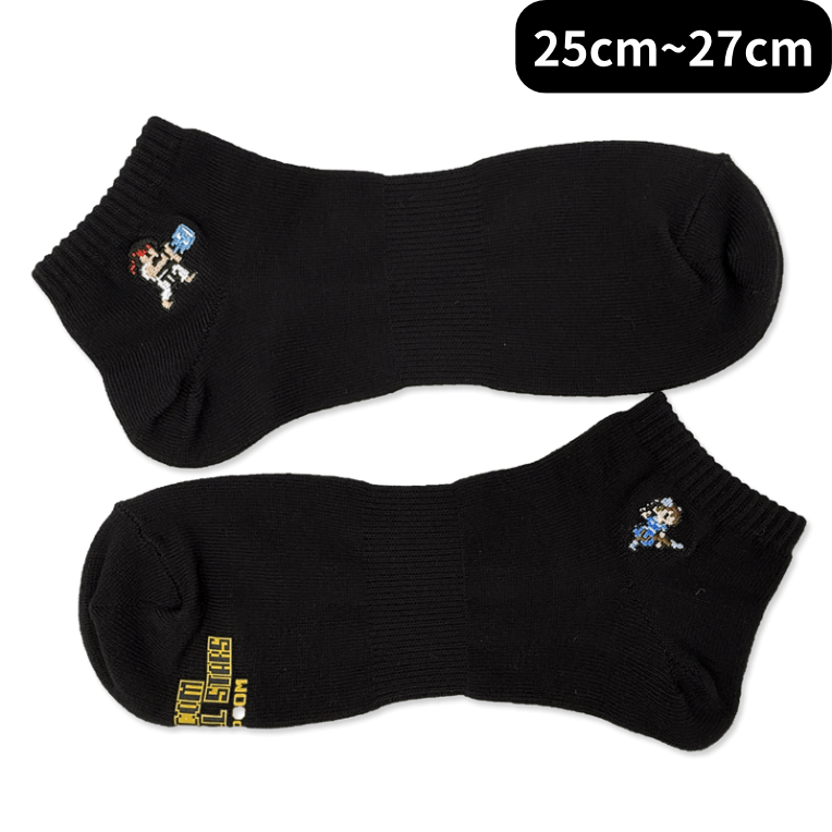 カプコンピクセルオールスターズ -ソックスコレクション- リュウ&春麗(25cm～27cm ) black -ｿｯｸｽｺﾚｸｼｮﾝ- ﾘｭｳ&春麗(25cm~27cm ) black2000016500868