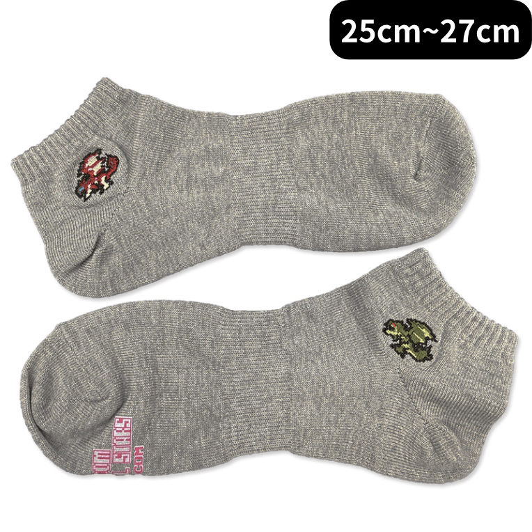 カプコンピクセルオールスターズ -ソックスコレクション- リオレウス&リオレイア(25cm～27cm ) grey -ｿｯｸｽｺﾚｸｼｮﾝ- ﾘｵﾚｳｽ&ﾘｵﾚｲｱ(25cm~27cm ) grey2000016501049