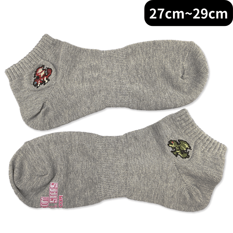 カプコンピクセルオールスターズ -ソックスコレクション- リオレウス&リオレイア(27cm～29cm ) grey -ｿｯｸｽｺﾚｸｼｮﾝ- ﾘｵﾚｳｽ&ﾘｵﾚｲｱ(27cm~29cm ) grey2000016501056