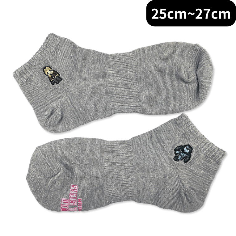 カプコンピクセルオールスターズ -ソックスコレクション- レオン&タイラント(25cm～27cm ) grey -ｿｯｸｽｺﾚｸｼｮﾝ- ﾚｵﾝ&ﾀｲﾗﾝﾄ(25cm~27cm ) grey2000016501100