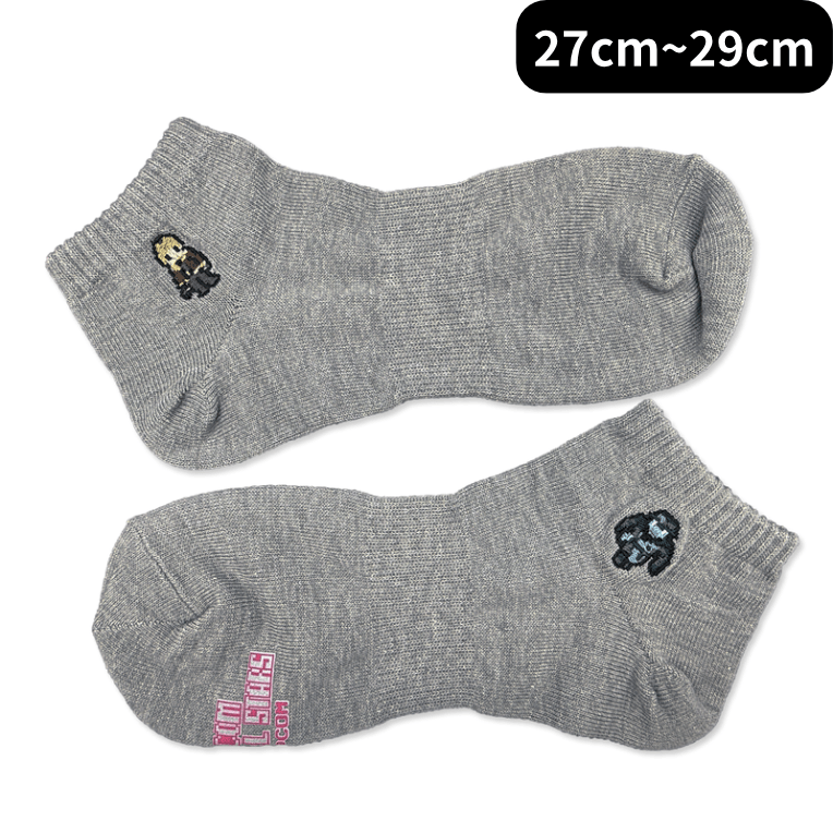 カプコンピクセルオールスターズ -ソックスコレクション- レオン&タイラント(27cm～29cm ) grey -ｿｯｸｽｺﾚｸｼｮﾝ- ﾚｵﾝ&ﾀｲﾗﾝﾄ(27cm~29cm ) grey2000016501117