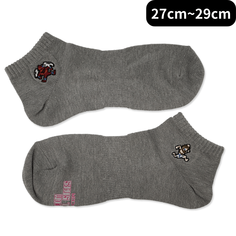 カプコンピクセルオールスターズ -ソックスコレクション- レッドアリーマー&アーサー(27cm～29cm ) grey -ｿｯｸｽｺﾚｸｼｮﾝ- ﾚｯﾄﾞｱﾘｰﾏｰ&ｱｰｻｰ(27cm~29cm ) grey2000016501216