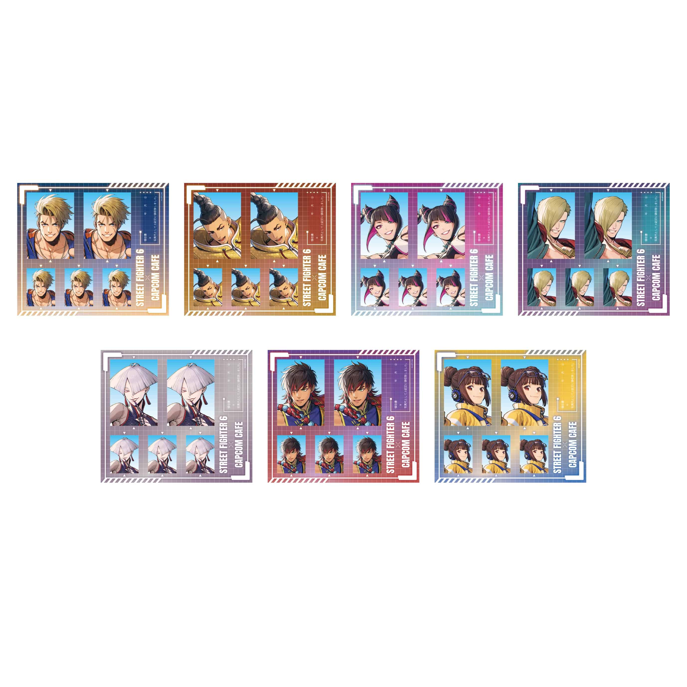カプコンカフェ×ストリートファイター6 証明写真風ステッカー(全7種)
