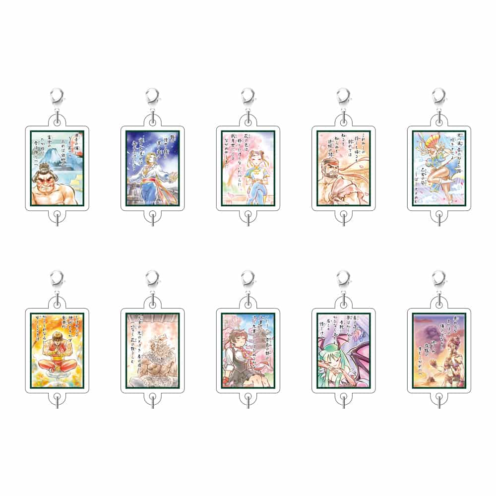 CAPCOM STORE 【CAPCOM CREATORS LABEL】 カプコンファイティング百人一首 連結アクリルチャーム(トレーディング) カプコンファイティング百人一首 連結アクリルチャーム 2000016771053