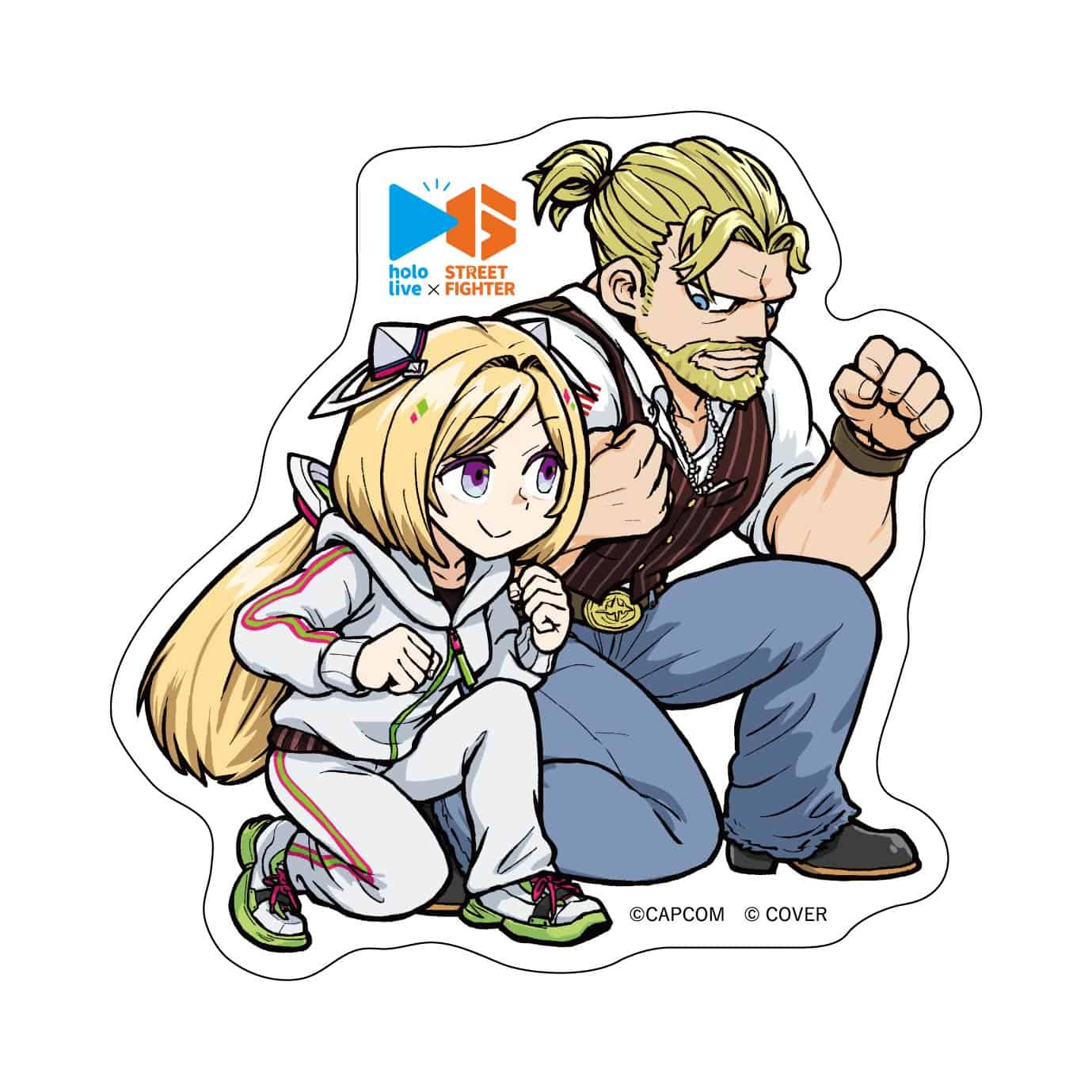 カプコンカフェ ストリートファイター6×ホロライブ第2弾 BIGステッカー(アキ・ローゼンタール×ガイル) アキ・ローゼンタール×ガイル　2000016708936