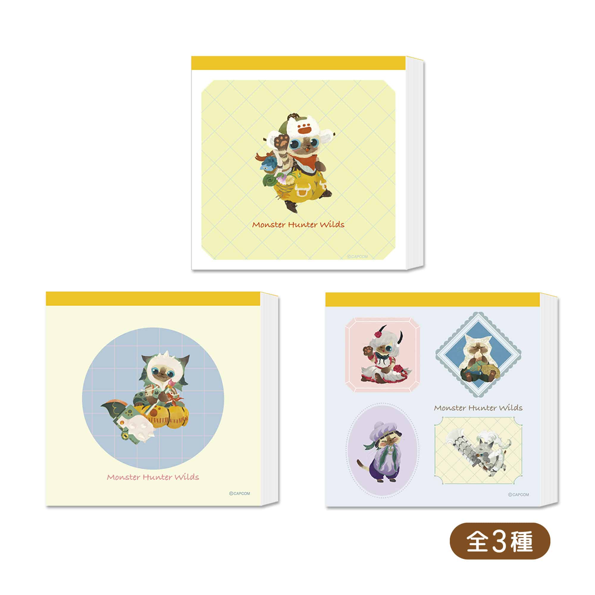 ﾓﾝｽﾀｰﾊﾝﾀｰﾜｲﾙｽﾞ ﾎﾞｸも行く!ｵﾄﾓｱｲﾙｰｺﾚｸｼｮﾝ ｽｸｴｱﾒﾓ (全3種) ﾓﾝｽﾀｰﾊﾝﾀｰﾜｲﾙｽﾞ ﾎﾞｸも行く!ｵﾄﾓｱｲﾙｰｺﾚｸｼｮﾝ ｽｸｴｱﾒﾓ (全3種)