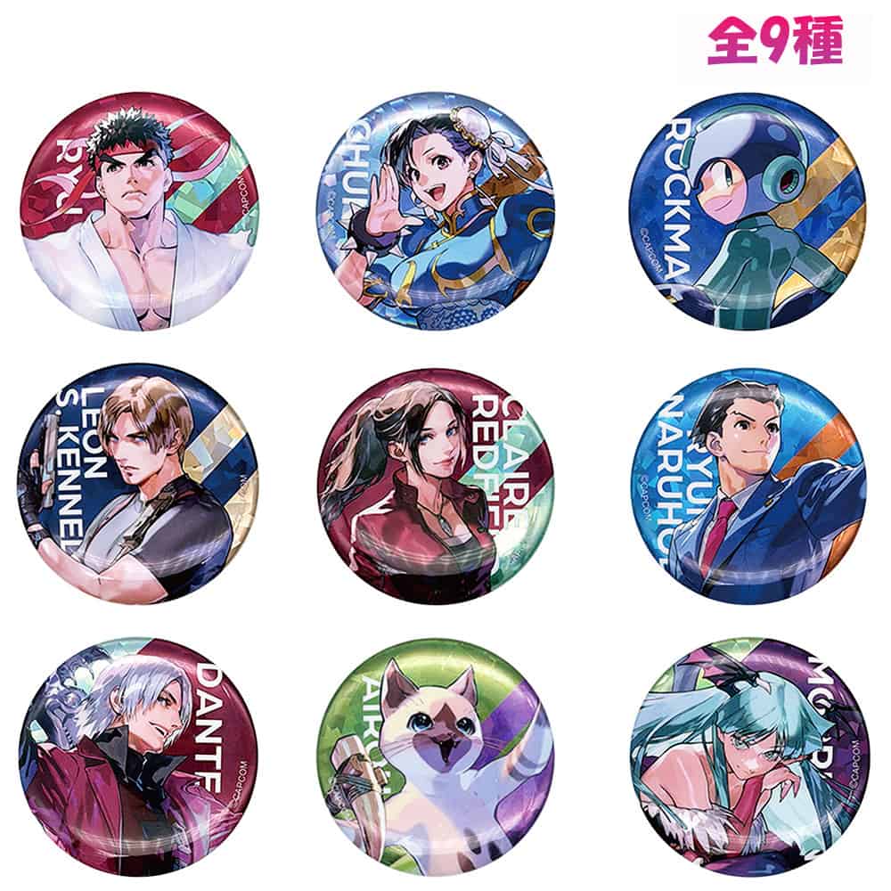 CAPCOM STORE ALL CAPCOM Artworks by 実田千聖 ホログラム缶バッジ(全9種)