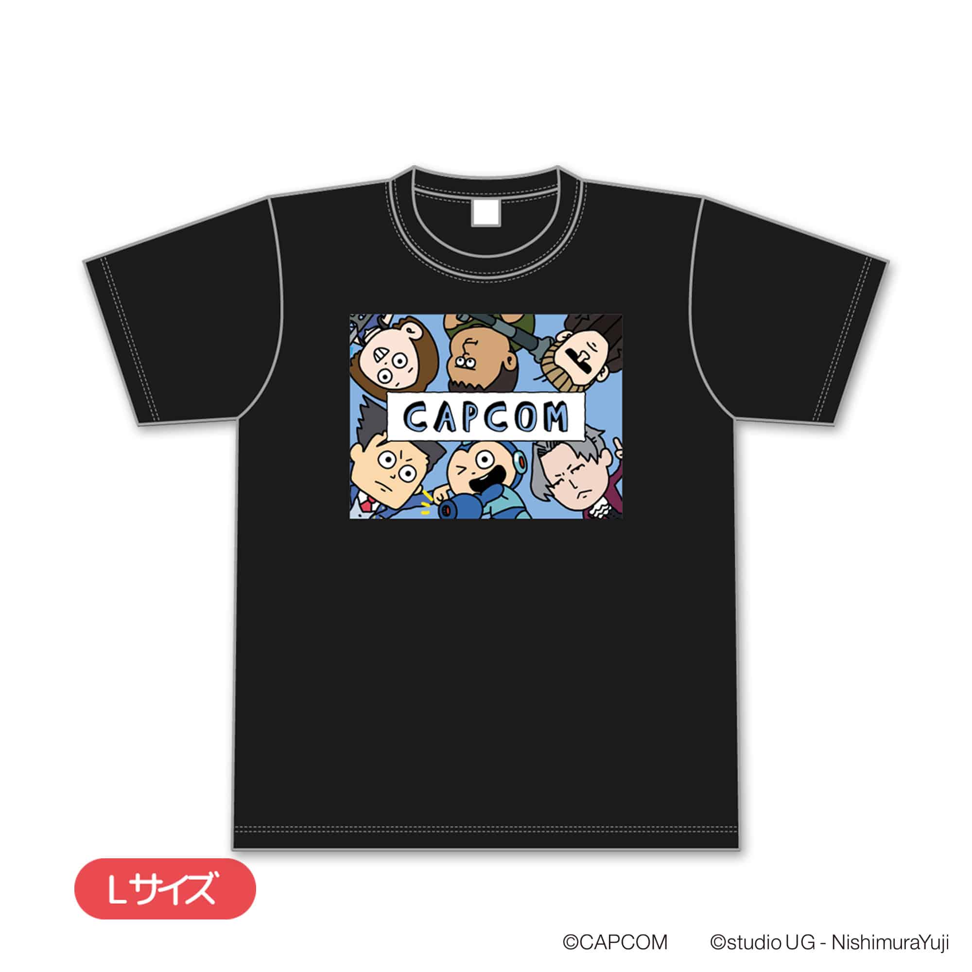 CAPCOM CHARACTERS by にしむらゆうじ Tシャツ L (ブルー) L (ﾌﾞﾙｰ) 2000016788754
