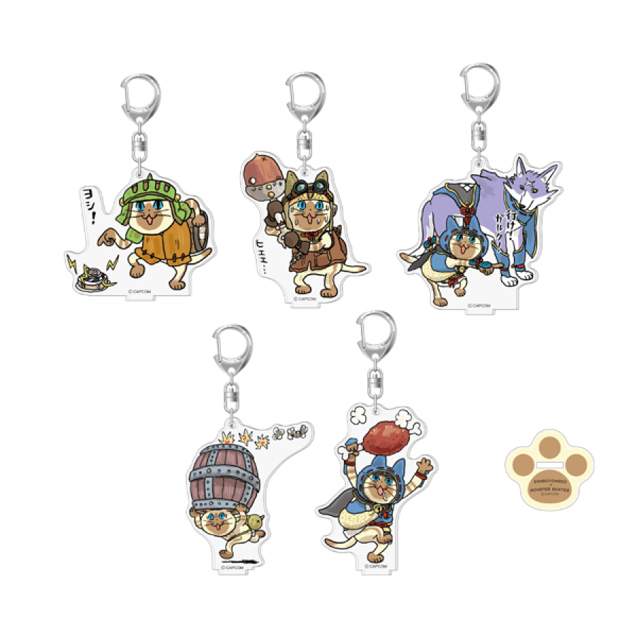 モンスターハンター × 仕事猫 トレーディングアクリルスタンドキーホルダー (全5種)