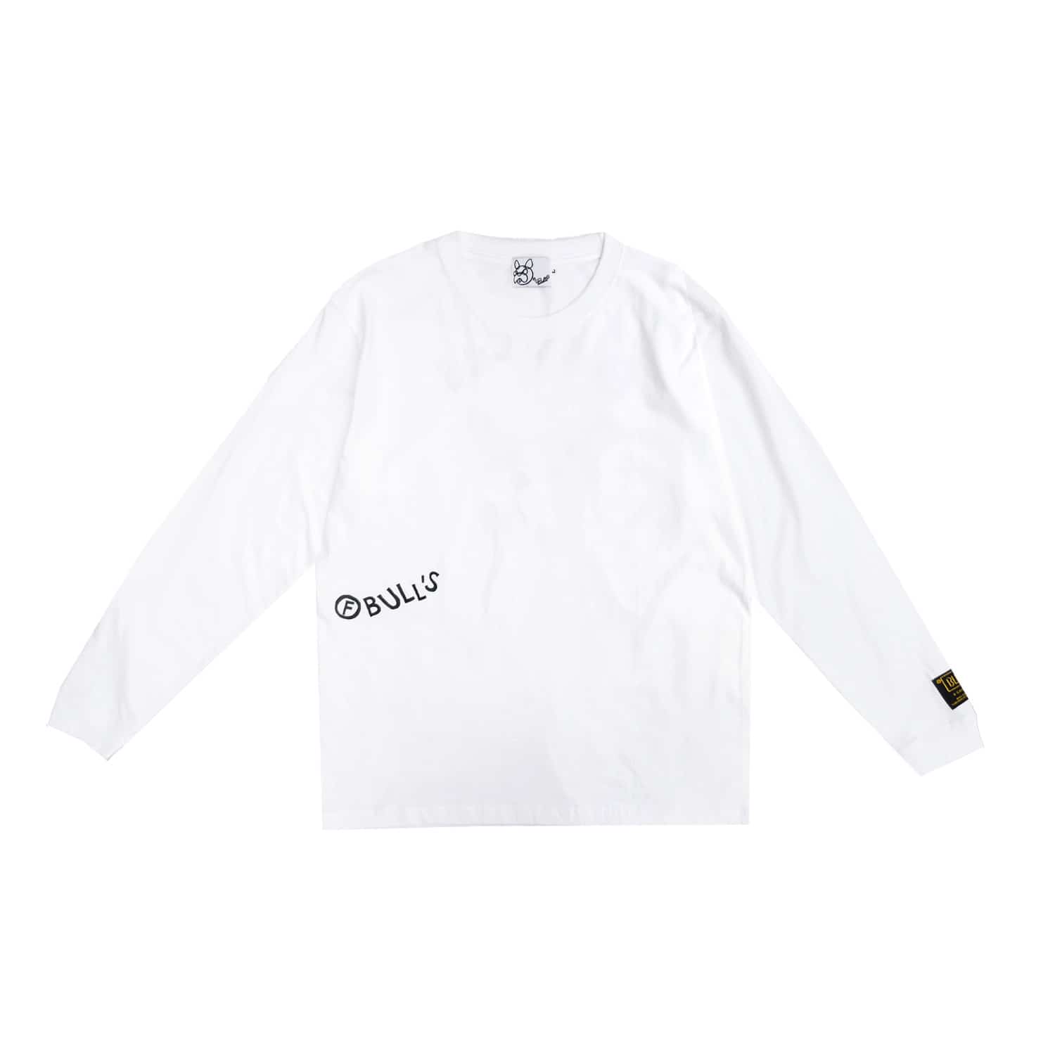 【F BULL’S】 エフブルひびわれロンT - WHITE［10月上旬から順次発送］ WHITE M
