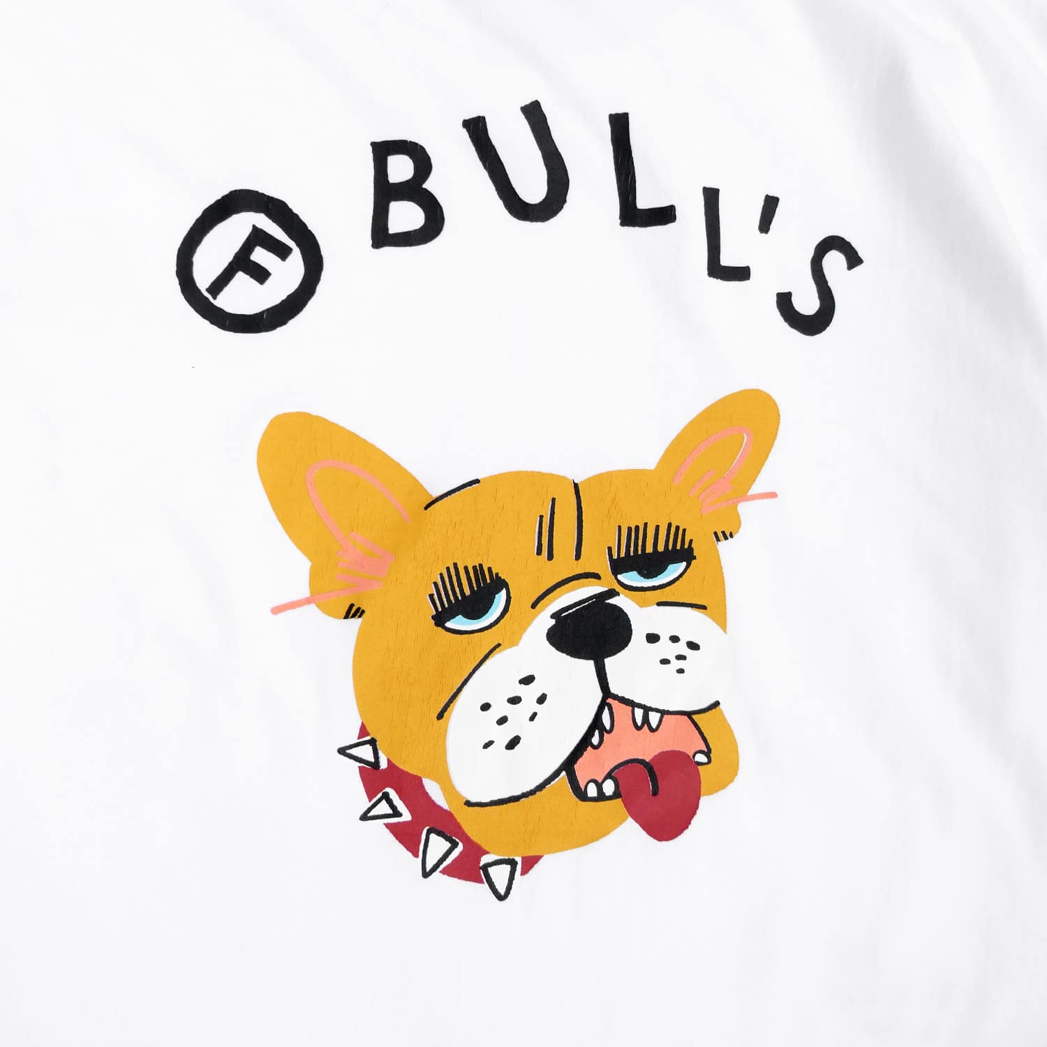 【F BULL’S】 エフブルひびわれロンT - WHITE［10月上旬から順次発送］ WHITE M