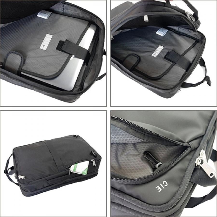 【CIE】 VARIOUS PUコーティング2WAYビジネスリュック L ブラック 021804