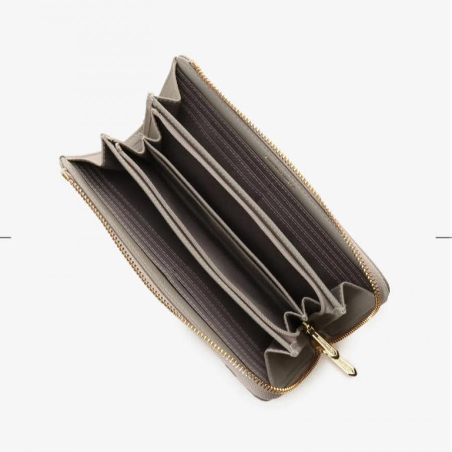 アクセントリボン 長財布 グレー 0