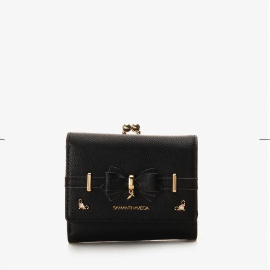 アクセントリボン 折財布 ピンクベージュ 0