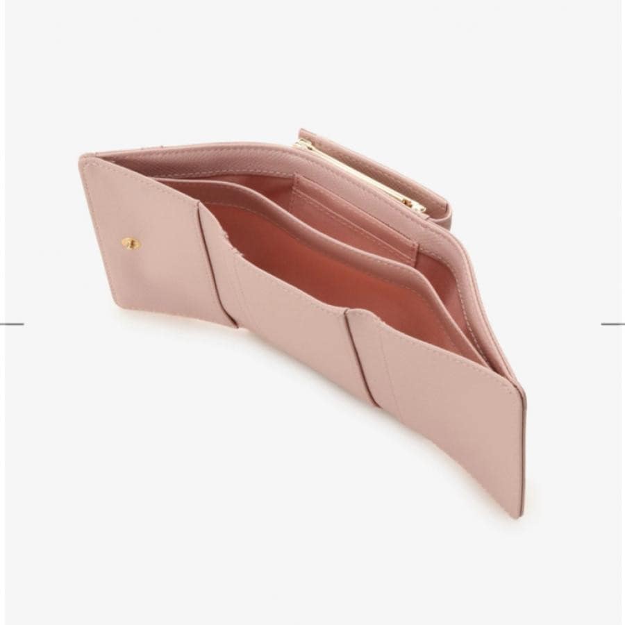 アクセントリボン 折財布 グレー 0