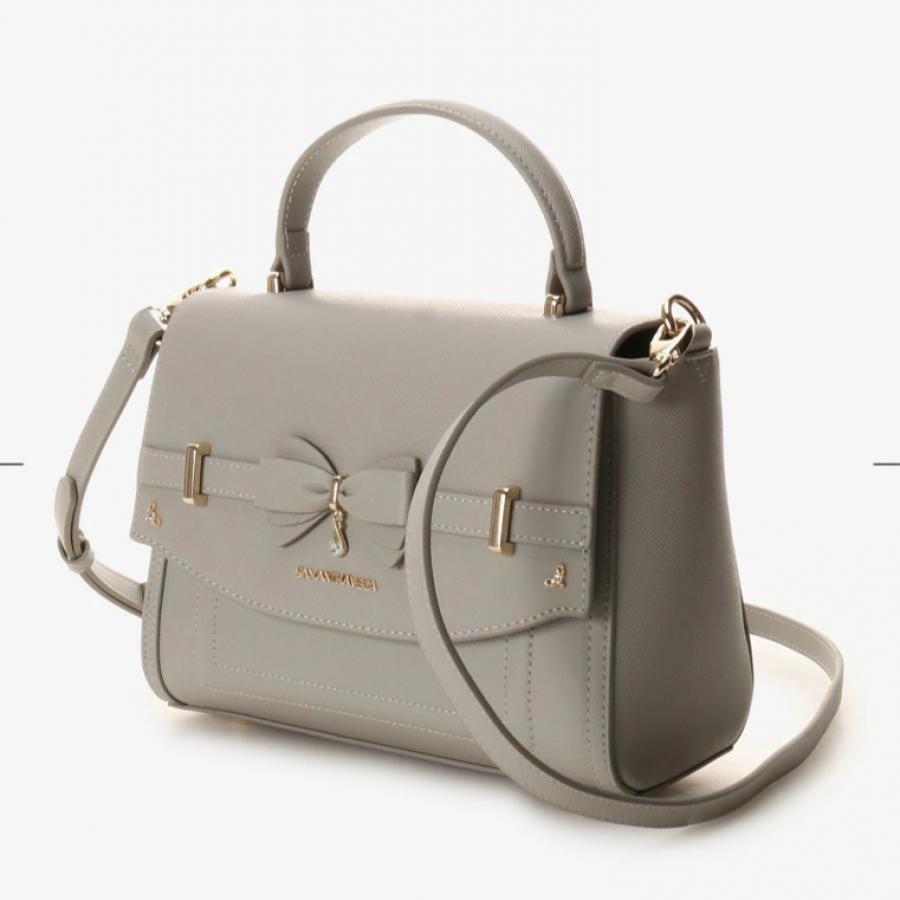 アクセントリボンショルダーバック グレー 0