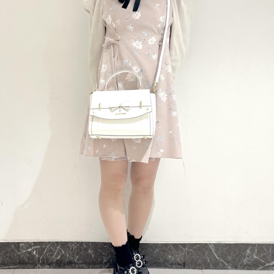 アクセントリボンショルダーバック ブラック 0