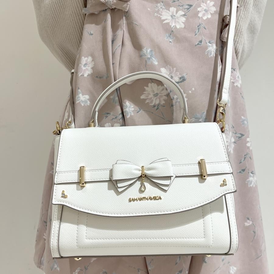 アクセントリボンショルダーバック ブラック 0