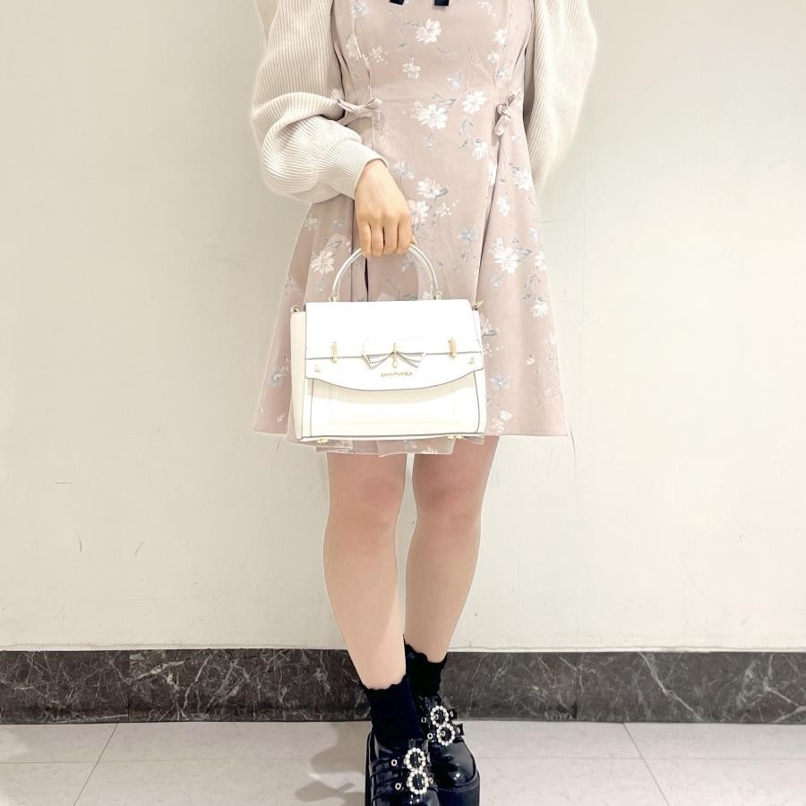 アクセントリボンショルダーバック ブラック 0