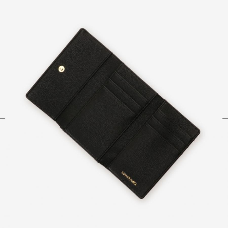 シンプルビジュー折財布 ブラック 0