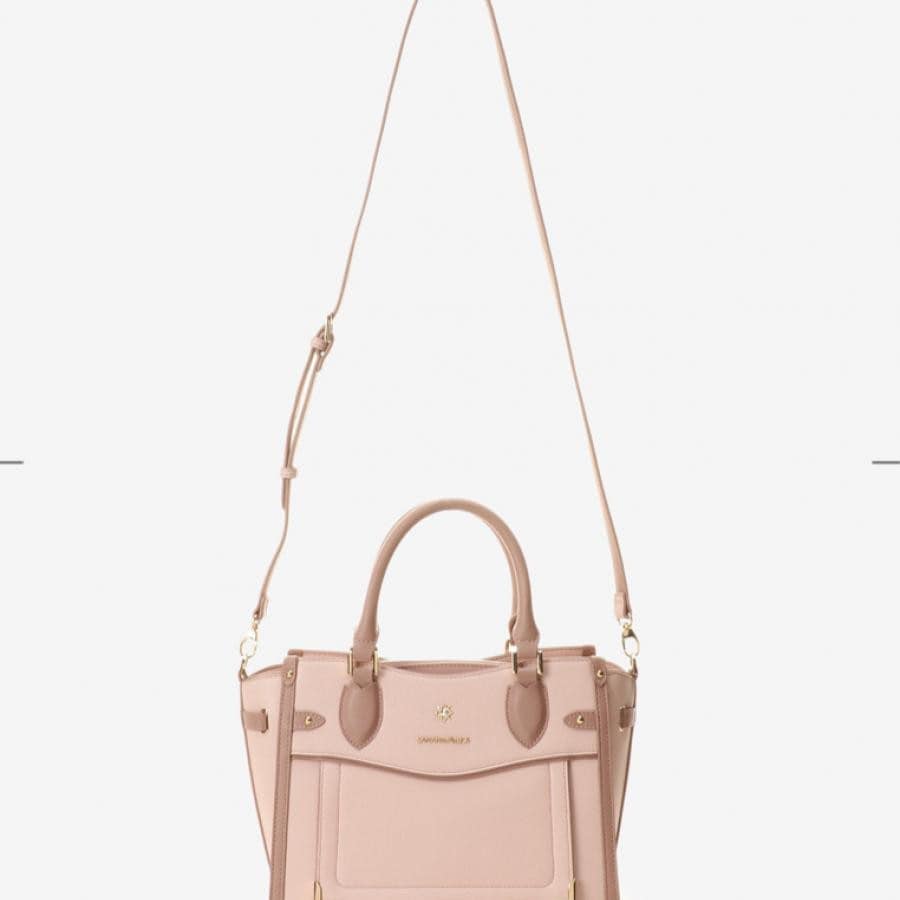 シンプルビジューハンドバッグ オフホワイト 0