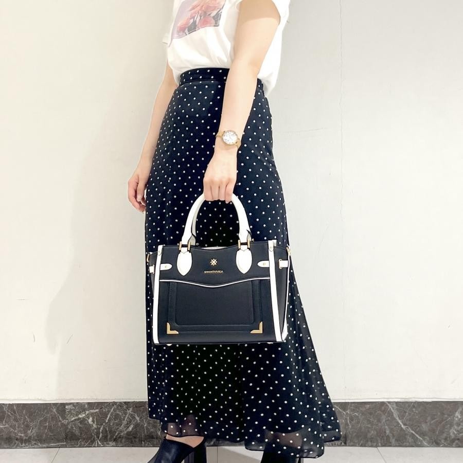 シンプルビジューハンドバッグ オフホワイト 0