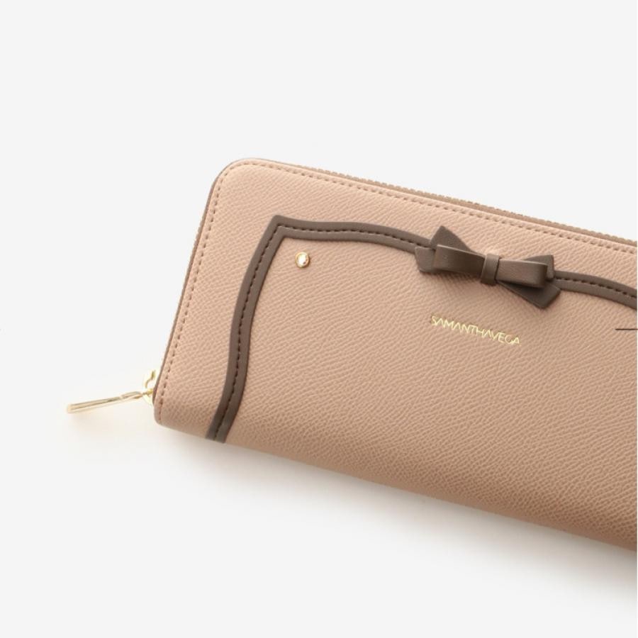 ソリッドリボン長財布 ブラック 0