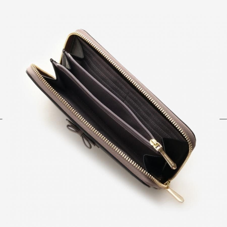 ソリッドリボン長財布 ブラック 0