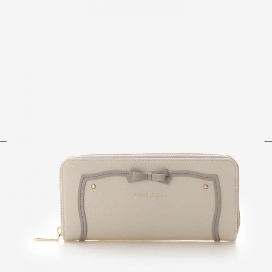 ソリッドリボン長財布 ブラック 0