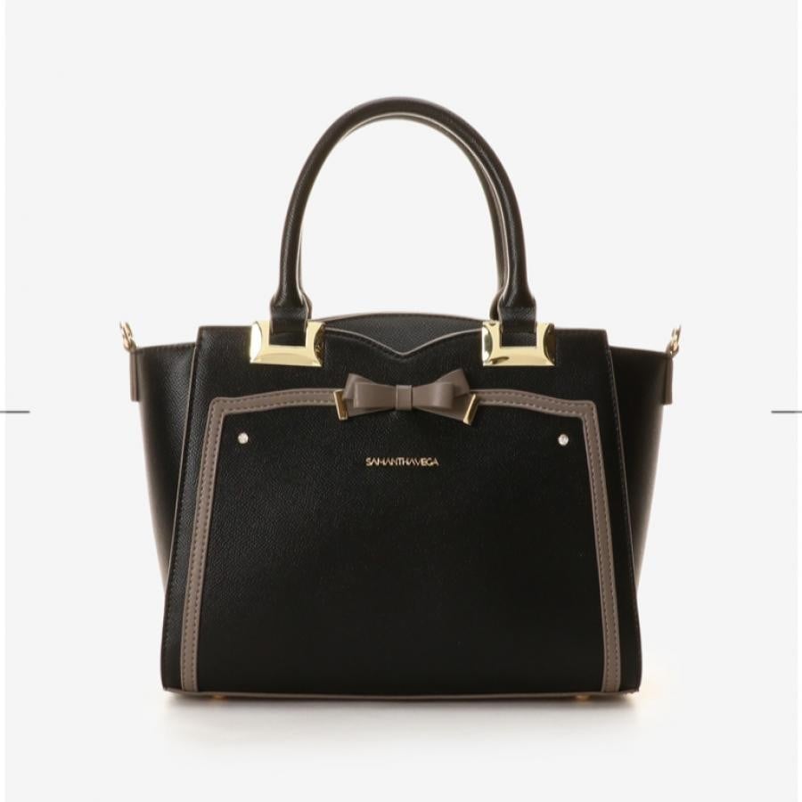 ソリッドリボントートバッグ ブラック 0