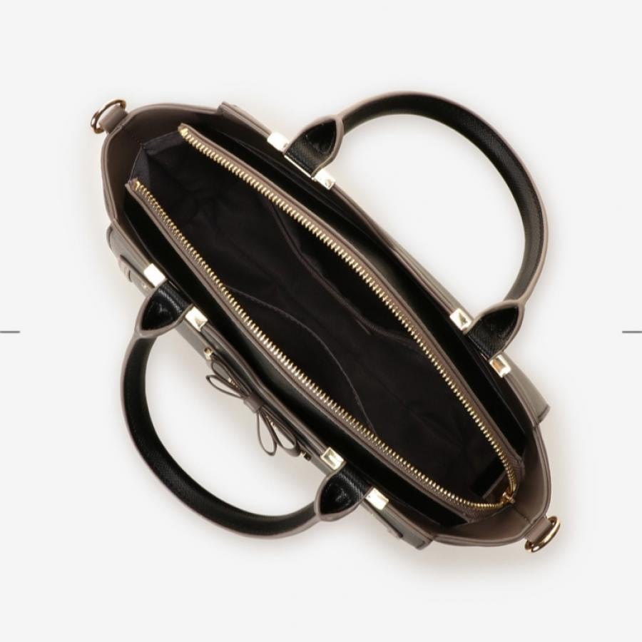 ソリッドリボントートバッグ ピンクベージュ 0